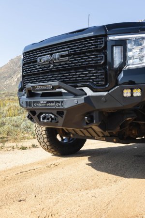 GMC Sierra 2500 Front Bumper - DV8 Offroad - Spec Series - Micro-texture black powder coat with satin black accents - `20-`23